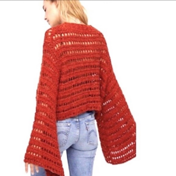 Free People Caught Up Crotchet Sweater Terracotta Size Small - Picture 2 of 7